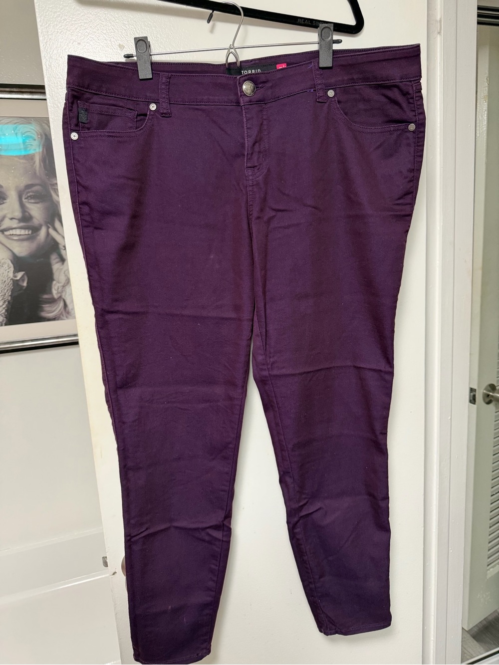 Torrid Purple Mid-Rise Skinny Jeans with Stretch, Size 18